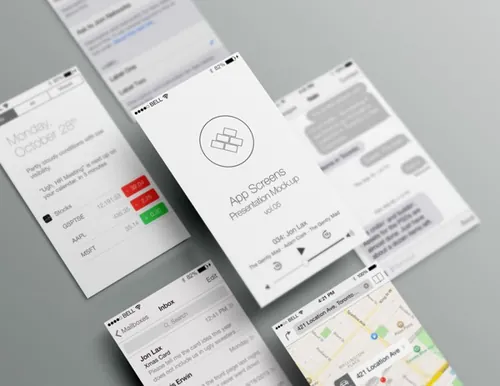 透视应用程序屏幕模型 Perspective App Screens Mock-Up 5