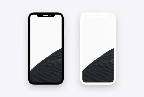 iPhoneX手机贴图PSD模板iPhone X Minimal Dark  Light Template For Photoshop