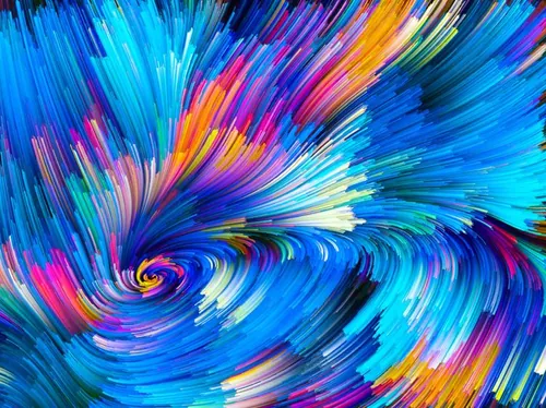 彩色渐变创意抽象线条梦幻水彩油画效果高清背景JPG图片设计素材模板8216