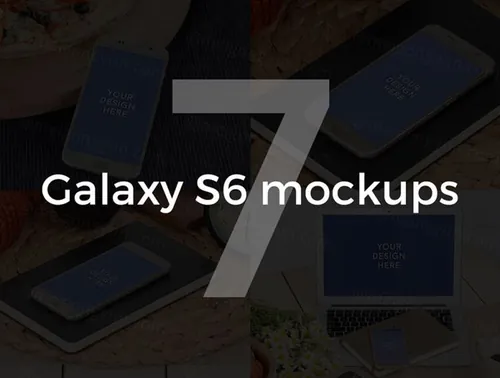 三星手机贴图样机PSD模板7 Samsung Galaxy S6 mockups