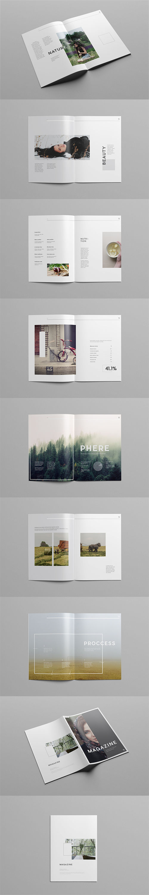 多用途的设计杂志模板  Magazine Template