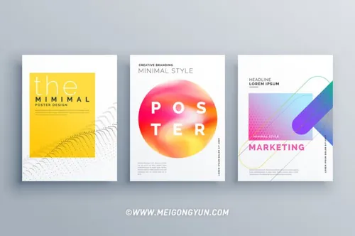 创意极简不规则矢量海报Creative Minimal Cover Page Or Brochure Flyer Design Te...