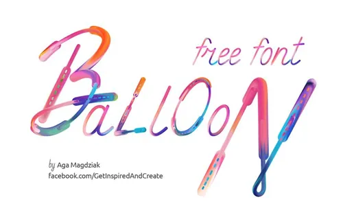 Free Font Balloon气球文字数字符号纹理