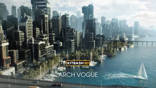 高质量都市现代化商业中心CBD写字楼城市建筑3D模型素材 K