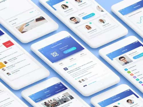 多用途蓝色简洁文章博客社交媒体iOS应用程序UI工具包Articlex iOS