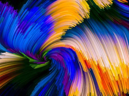 彩色渐变创意抽象线条梦幻水彩油画效果高清背景JPG图片设计素材模板8219