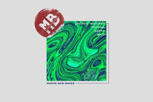 潮流酸性流体渐变装饰设计素材 MUCHO ACID WAVE