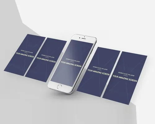 iPhone屏幕应用程序APP展示PSD贴图模板iPhone App Screens Mockup PSD