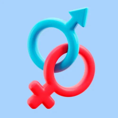 三维渲染男性女性卡通符号3D插画素材