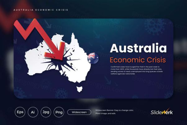 澳大利亚经济危机主题网站设计矢量插画 Australia Econom