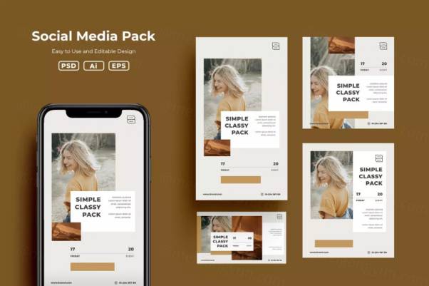 时尚高端简约清新优雅多用途的高品质社交媒体banner海报设计模板集合