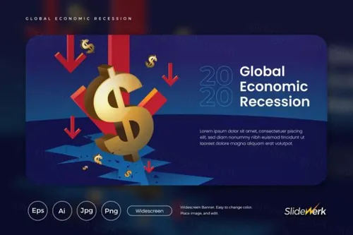 全球经济衰退主题网站设计矢量插画 Global Economic Re