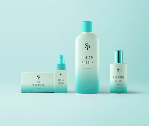 奶油瓶，香水瓶，小喷雾瓶包装样机 Psd Cosmetic Packaging Mockup Vol4