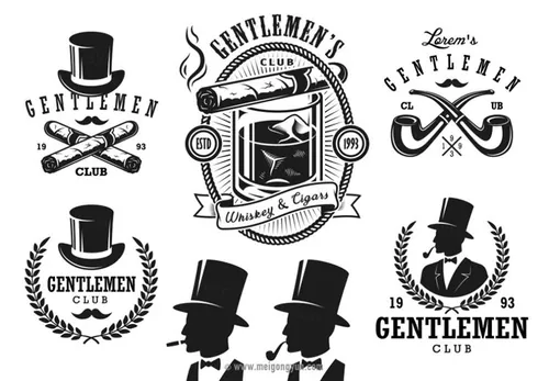绅士俱乐部矢量元素Gentlemen Club