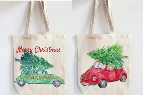 圣诞街道水彩剪贴画  Watercolor Christma