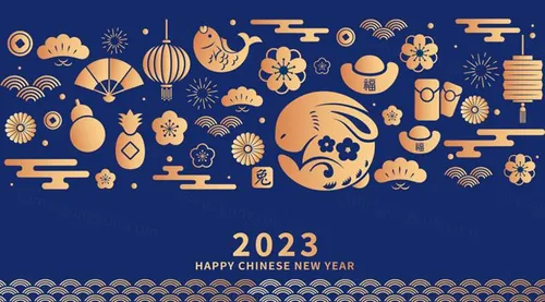 2023年中国新年生肖兔年东方传统节日促销宣传海报招贴EPS