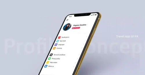 旅游应用程序用户界面概念UI模板 Profile UI concept