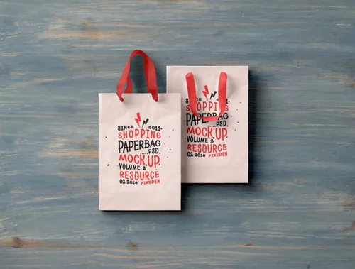 纸袋手提袋模型PSD贴图模板Psd Shopping Bag Mockup