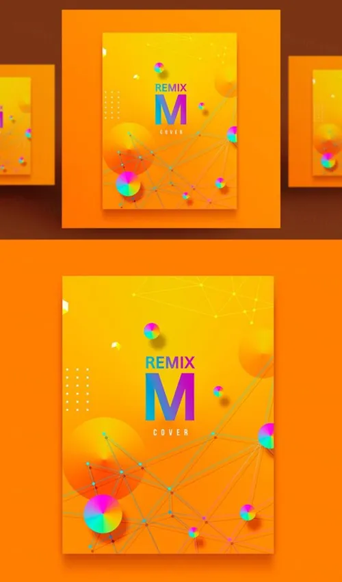 时尚创意彩色渐变流行音乐杂志宣传册封面海报PSD设计素材模板Music Poster 03