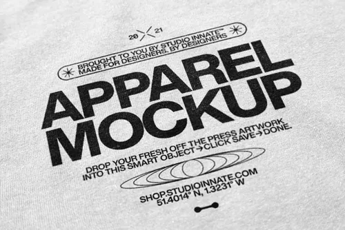 服装织物折痕面料品牌LOGO贴图提案样机模板 Apparel Logo Mockup