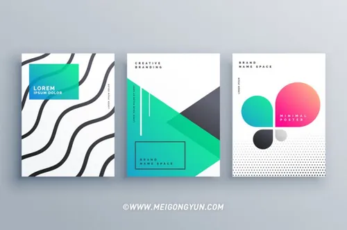 矢量不规则海报Minimal Brochure Flyer Cover Page Design For Your Business