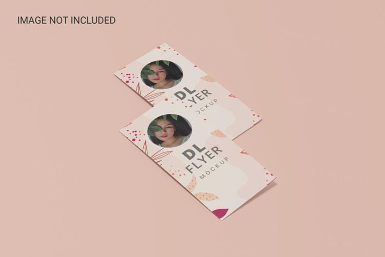 DL宣传单设计贴图展示样机PSD模板 Dl flyer mo
