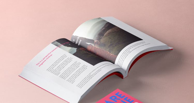 等角透视书籍模型PSD贴图模板Square Psd Magazine Mockup