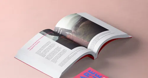 等角透视书籍模型PSD贴图模板Square Psd Magazine Mockup