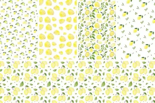 柠檬 酸橙手绘水彩插画 Lemons  Limes Wate
