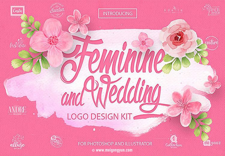 鲜花花纹标志设计元素 Logo Vectorial patt