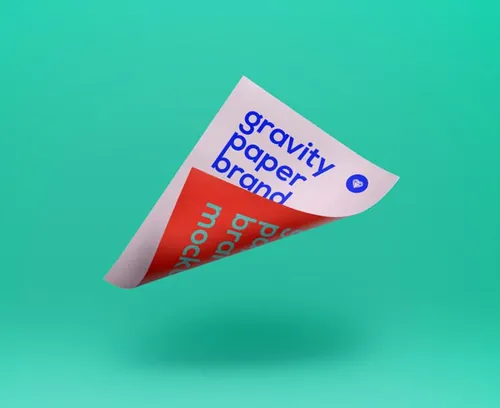 漂浮的A4纸样机 Gravity Psd Paper Mockup Vol2