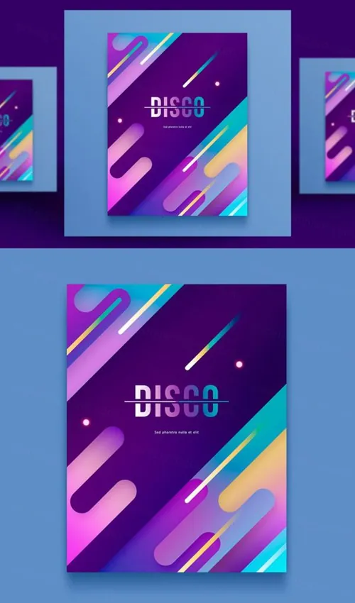 时尚创意彩色渐变流行音乐杂志宣传册封面海报PSD设计素材模板Music Poster 08