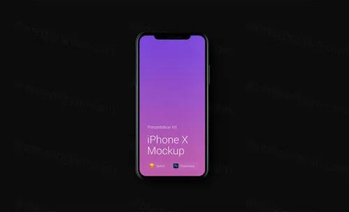 正视图iPhone X 贴图样机iPhone X Mockup for Sketch and Photoshop Vol059