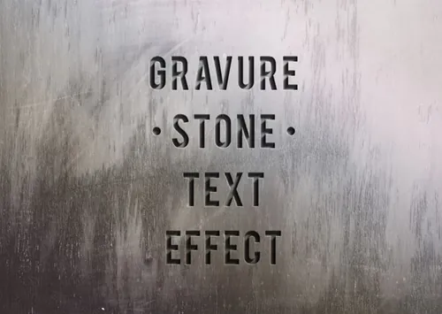 石头雕刻效果文字特效Psd Engraved Stone Text Effect