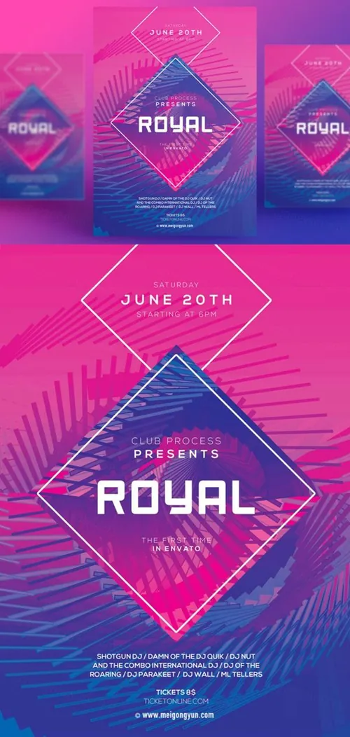 多彩渐变几何图形抽象艺术海报PSD素材模板Figure Abstract Art Poster