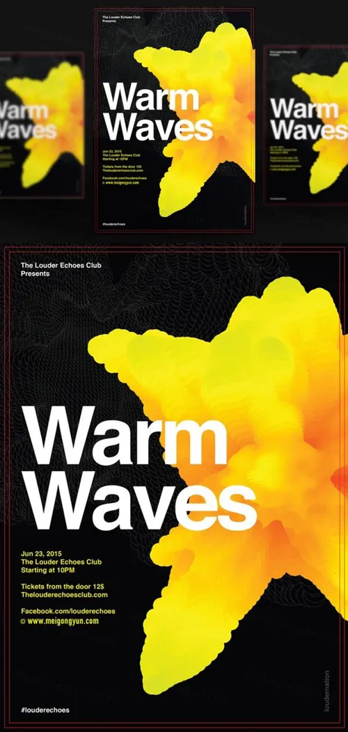 多彩渐变几何图形抽象艺术海报PSD素材模板Figure Abstract Art Poster