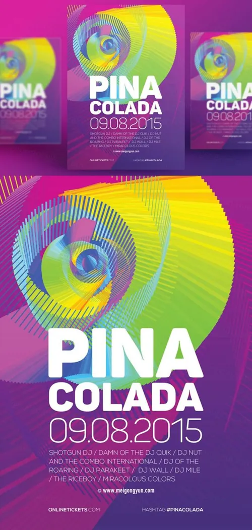 多彩渐变几何图形抽象艺术海报PSD素材模板Figure Abstract Art Poster