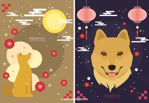 2018新年春节矢量海报Happy New Year Vec