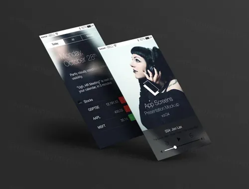 应用UI界面设计效果图样机模板  Perspective App Screens Mock-Up 4