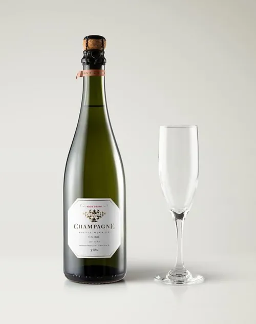 优雅的psd香槟酒瓶样机 Psd Champagne Bottle Mockup