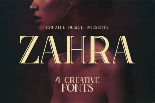 现代艺术双线英文字体Zahra Typeface