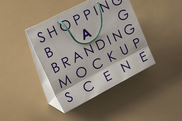 高质量品牌服装购物袋设计贴图样机模板 Brand Shopp