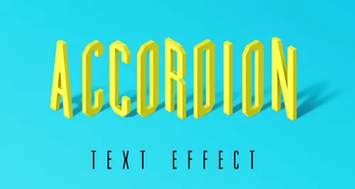 手风琴立体字特效模版Accordion Psd Text E