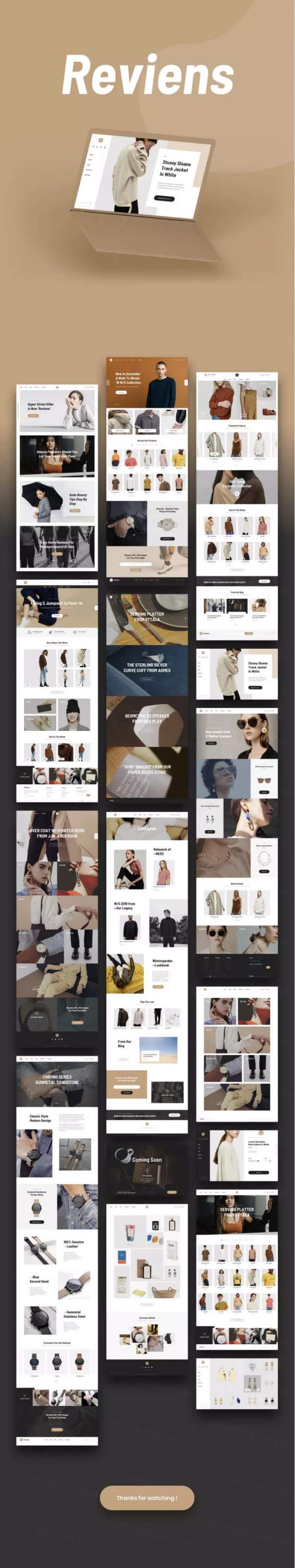 简约细腻的时尚服装电商网站UI KITS下载[PSD,Sketch]