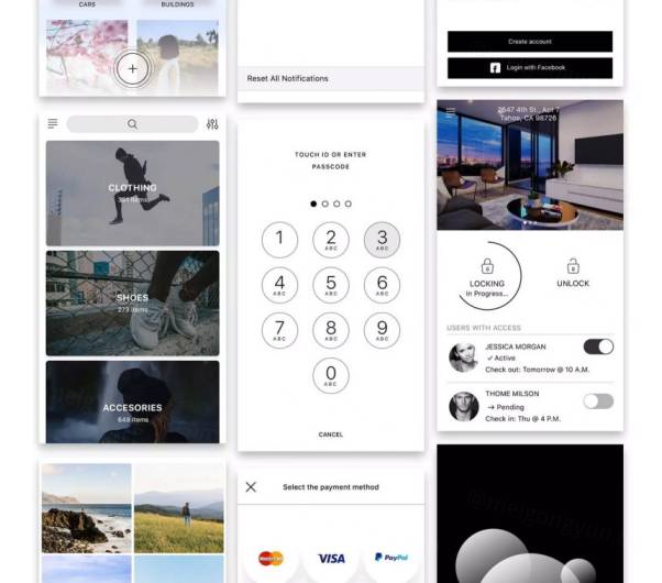 包括160多个独特的屏幕700多个矢量自定义UI KITS第1部分（s