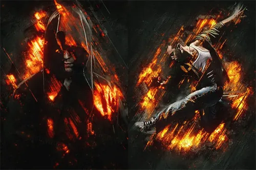 史诗大片级黑暗火焰照片特效PS动作 Fury 3 Photoshop