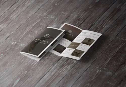 折页贴图PSD模板Psd Bi Fold Mockup Template