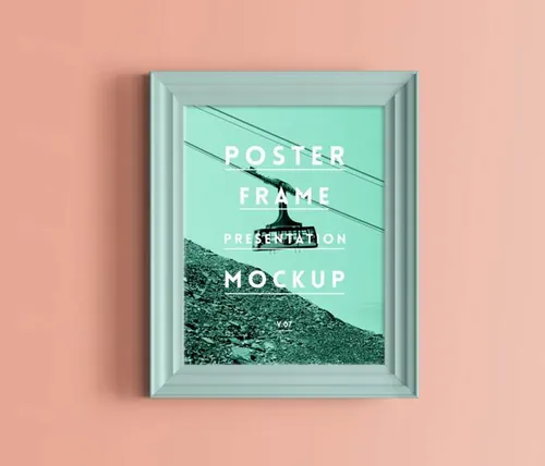框架海报模型PSD模板Psd Poster Frame Mockup
