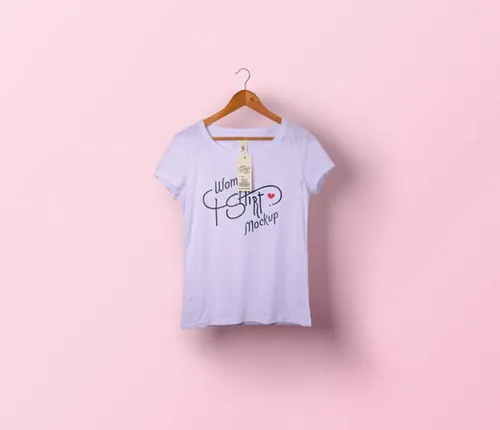 女性T恤贴图PSD模板Woman Psd T-shirt Mockup
