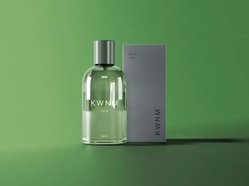 透明玻璃瓶包装盒设计展示样机PSD模板 Transparent Bottle Packaging Mockup